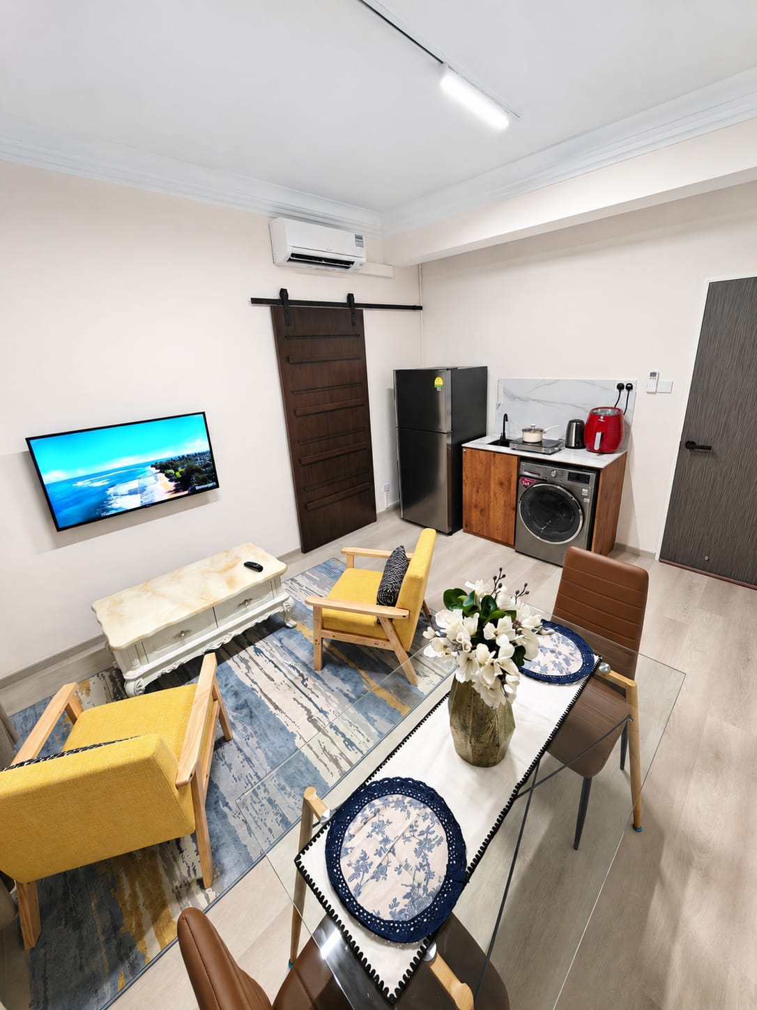 Open-plan kitchen and living space in an SK-managed residence
