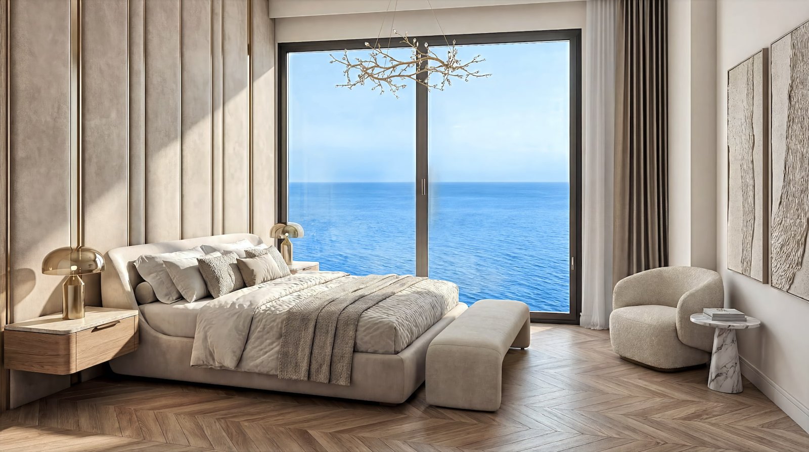 Bedroom with sea view